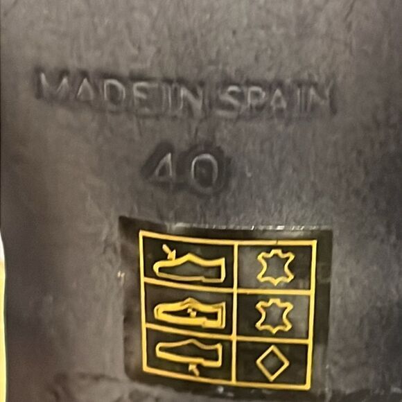 L’intervalle Yellow Croc Embossed Leather Block Heel Sandals Size 40 - Picture 12 of 13